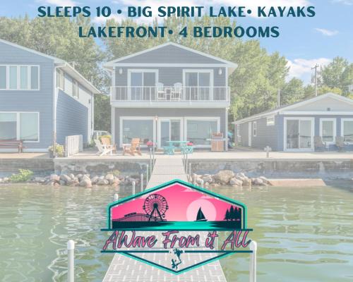Orleans House | AWave From It All lakefront on Big Spirit Lake