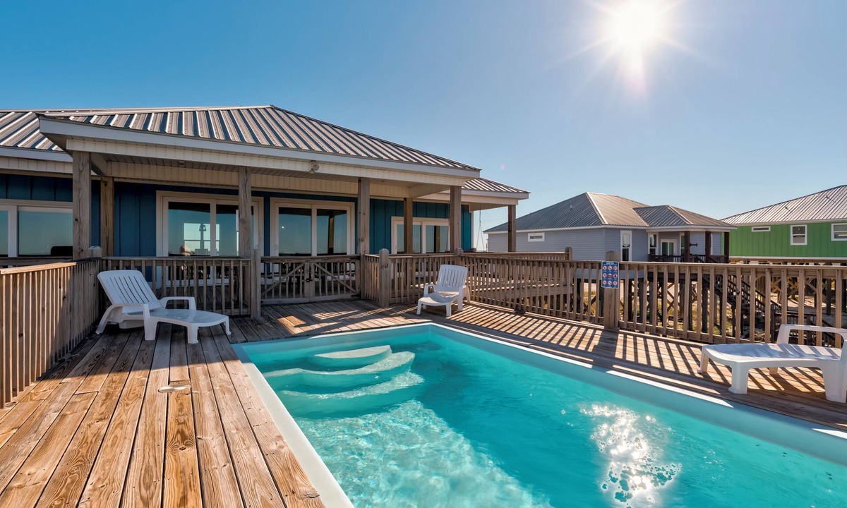 Dauphin Island House | Beachfront Escape with Private Pool, Pet Friendly and Short Walk to Public Beach