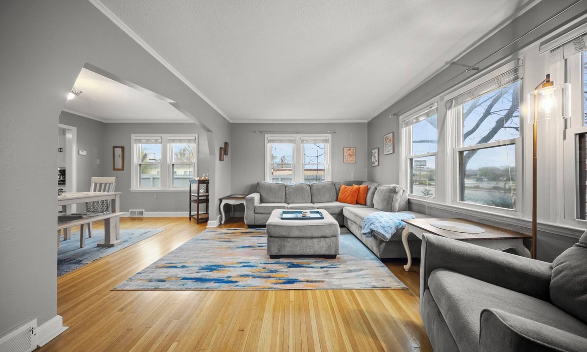 Anoka Apartment | Downtown Anoka 2BR Steps to Shops & Rum River