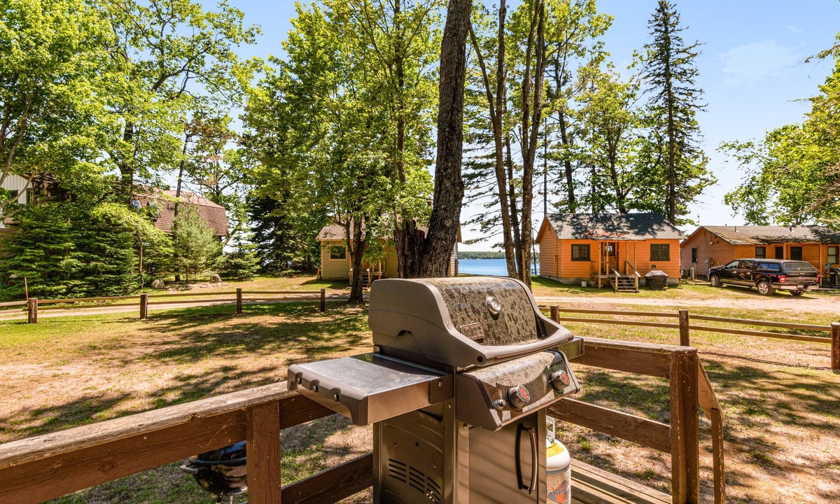 Conover Cabin | Lakefront cabin at Scott’s Twin Lake Resort with swimming beach, docks & firepit