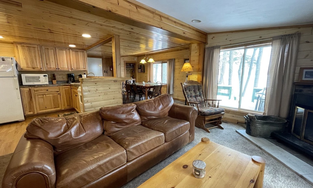 St Germain Cabin | Lakeside resort cabin right on Little Saint with dock, sandy beach, firepit!