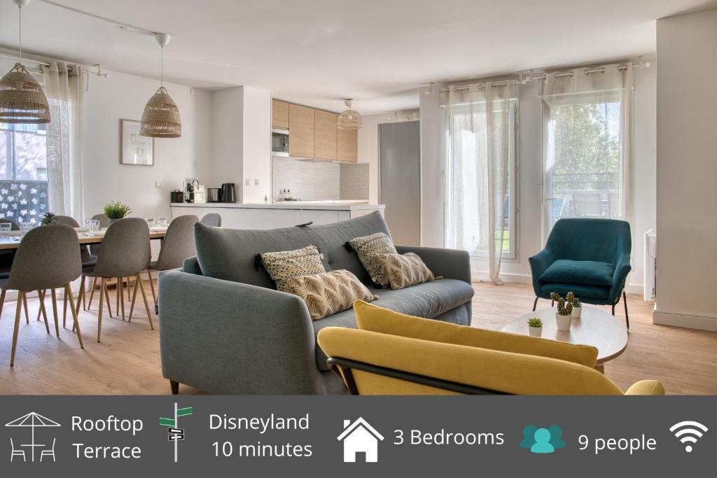 Montevrain Apartment | Le Duplex - Disneyland - Parking - Rooftop - Wifi