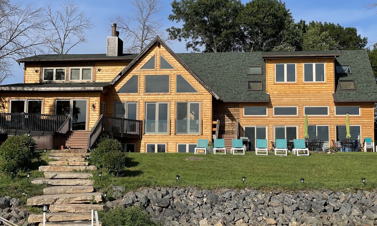 Arkdale House | Log Cabin w/indoor pool on Lake, 30 Min from Wis Dells! 8 min. from Sand Valley