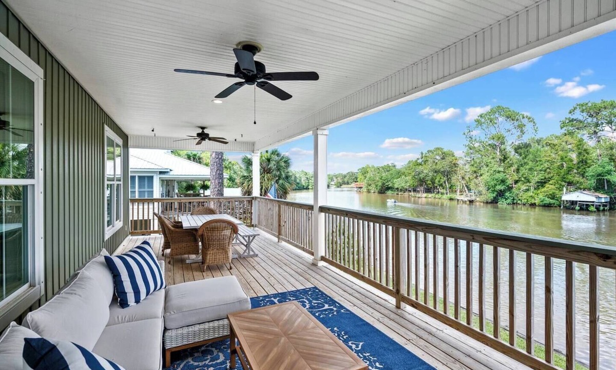 Fairhope House | Perfect for families celebrating July 4th! Have a great time on the River with big porch and pier on the water!