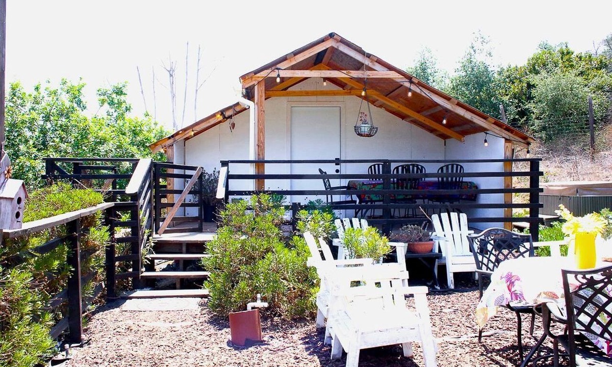 Rainbow CDP RV Rental | Pet Friendly Impressive Safari Tent with Hot-tub in Rainbow, California