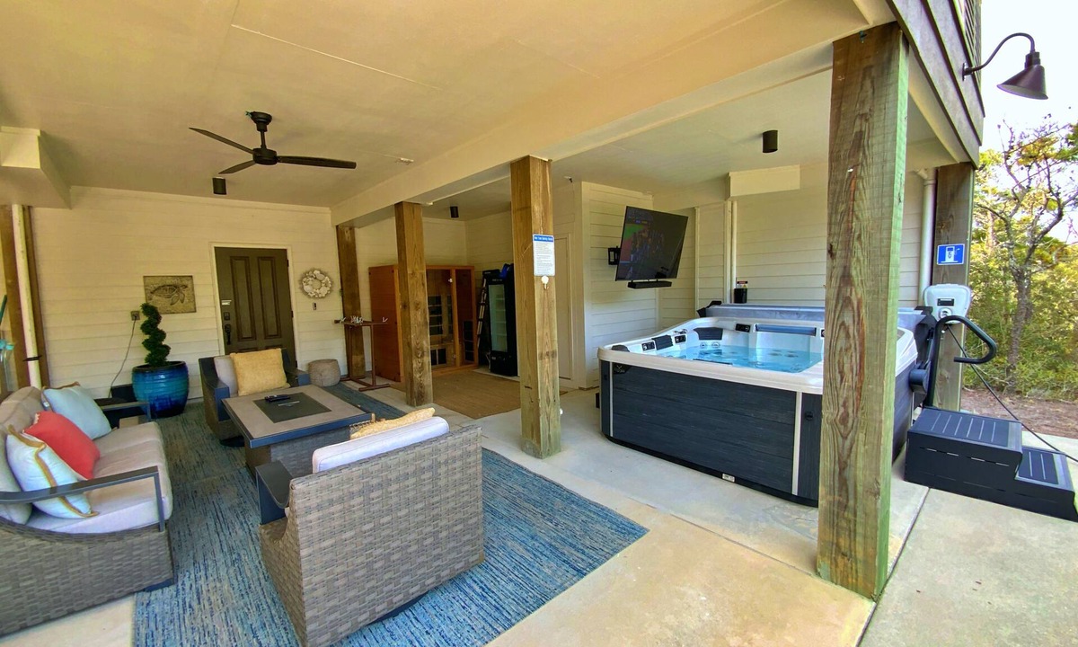Surf Side Shores House | Private Oasis - Golf Cart, Hot Tub and Sauna!