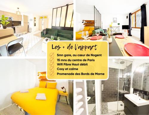 Nogent Village Apartment | Studio cosy, RER 5mn,Paris en 15mn,commerces
