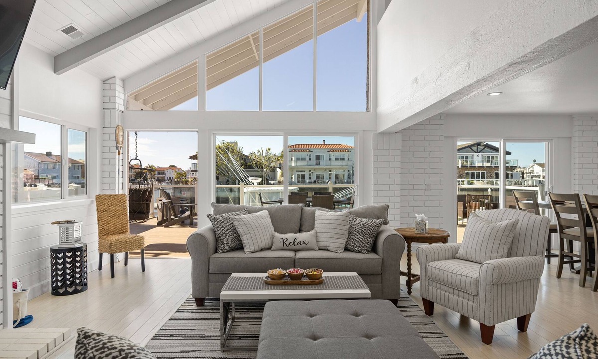 Channel Islands House | Waterfront home with kayaks, grill, Pac-Man, AC, balconies, & smart TVs