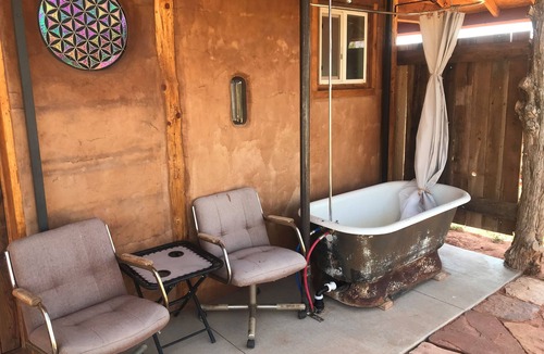 Cane Beds Cottage | 2 bedroom adobe home with AC, WiFi, great views, and new sauna and outdoor tub!