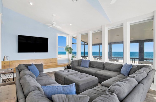 Surf Side Shores House | Beachfront Fort Morgan Oasis | Private Pool | Screened Porch