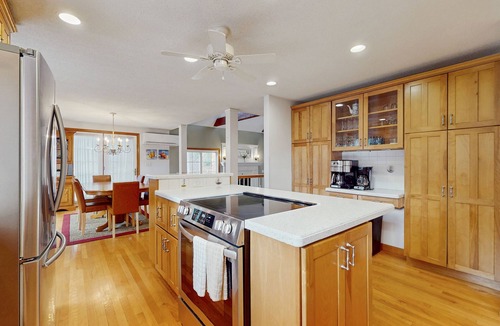 West Falmouth House | Bright coastal home close to the beach with deck, yard, AC & outdoor shower