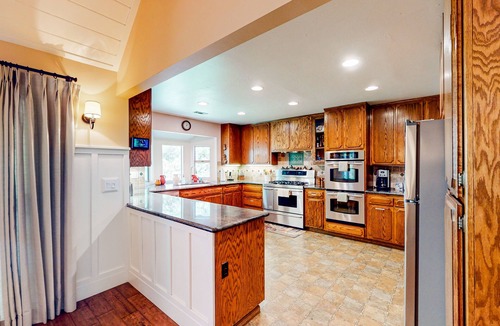 Lake Arrowhead House | Charming wilderness retreat with game room, large deck, wood fireplace, & AC