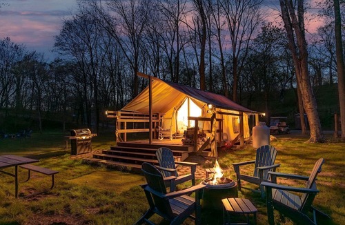 St Croix Falls RV Rental | Creekside Family Tent Great to Create New Memories in Saint Croix Falls, Wisconsin