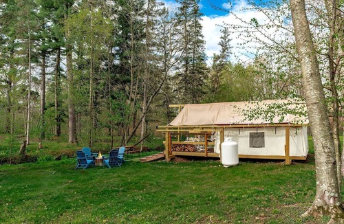 St Croix Falls RV Rental | Creekside Family Tent Great to Create New Memories in Saint Croix Falls, Wisconsin