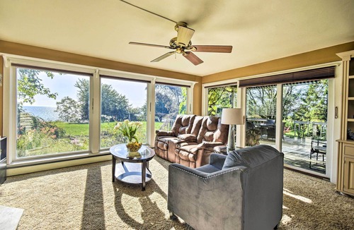 Algoma House | Deck + Fire Pit: Waterfront Lake Michigan Escape