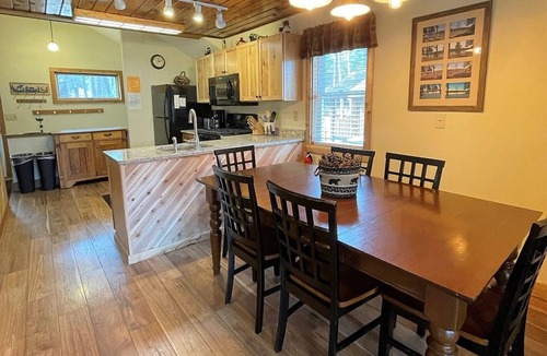 St Germain House | Elbert’s Resort lakeside cabin with dock and Timber’s bar and grill on site!
