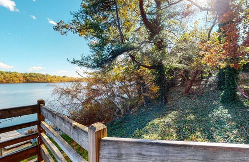 Plymouth House | Lakefront home with private dock, deck, & lovely view - short drive to the cape