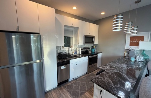 Turtle Lake House | Lakefront Luxury Modern Home With Docks, Fire Pit & Pontoon Boat Rental