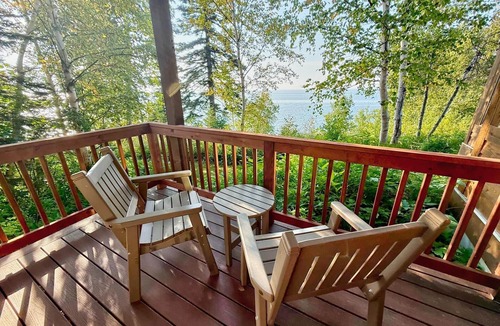 Lutsen Condo | Located on Lake Superior, this guestroom is ideal for family & friends
