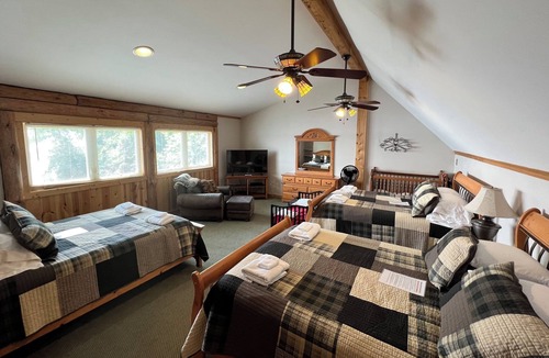 Arkdale Cabin | Log Cabin w/indoor pool on Lake, 30 Min from Wis Dells! 8 min. from Sand Valley
