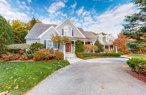 West Falmouth House | Luxurious home steps away from beach w/spacious outdoor living area