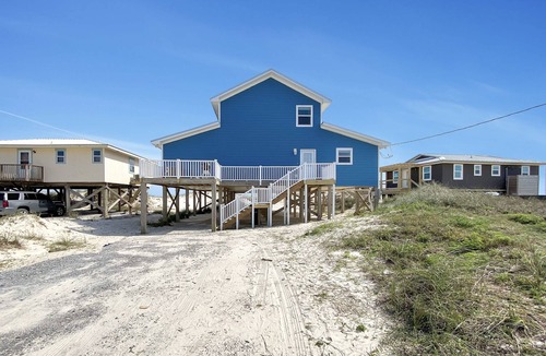 Fort Morgan House | OCEANFRONT home. Oversized deck will lead you to white sand and blue seas.