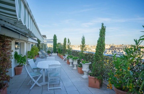 Porte-Dauphine Apartment | Paris Penthouse: Terraces with Eiffel & Arc Views