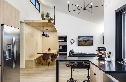 Cornville House | Pictures do not do it justice. A breathtaking creekfront home on a hill overlooking Oak Creek, with room for 9, a secret bookshelf door, hot tub, and fire pit. Peaceful Cornville wine country, 25 min to Sedona.