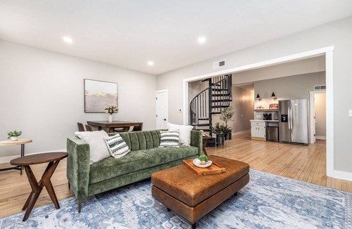 Galena Apartment | Prime Main St Suite! Walk 2 Dining & Shopping! Spiral Stairs to Loft Bedroom!