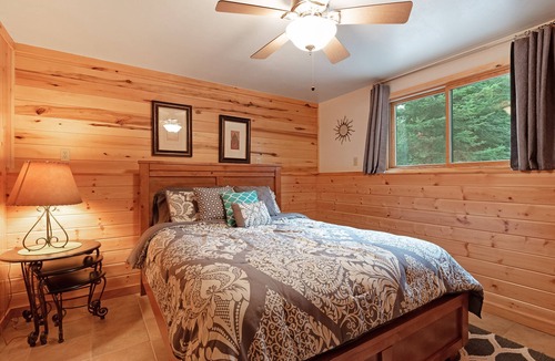 Manitowish Waters House | Private lakefront home with boat dock, fireplace, & generous yard