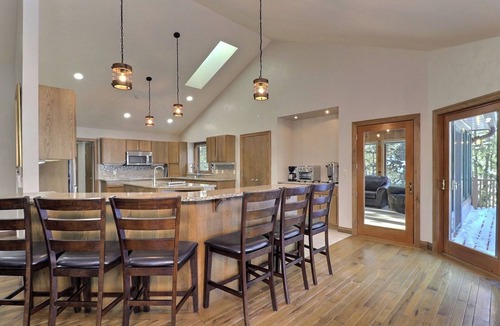 Three Lakes House | Private waterfront lake, sand beach, bar that seats 12, game room,