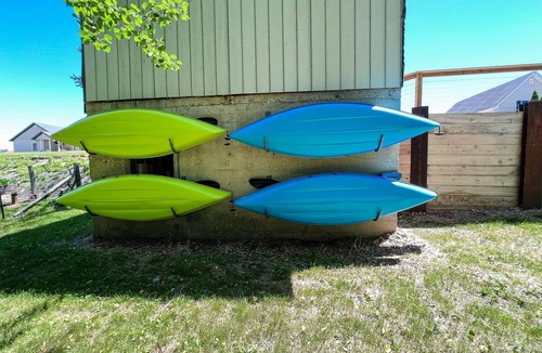 Algoma House | Relax N Rentals Waterfront 2 BR LW Algoma WI kayaks Grill Fire Pit