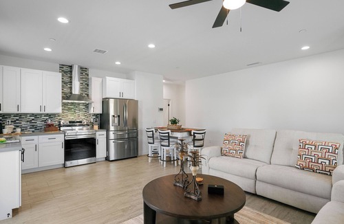 Desert Hot Springs House | Relax & Work Retreat W/Coffee Bar, Electric Fireplace, Blackout Curtains, & More