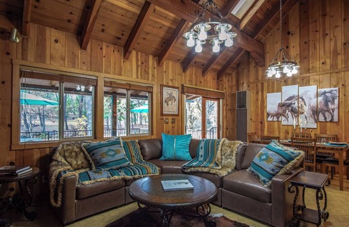 Shingletown Cabin | Secluded Creekside Cabin with Gazebo and Lawn near Lassen
