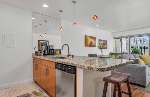 Deepwell Estates Condo | South Palm Springs Gem with In Unit Washer and Dryer and views of Bob Hope House