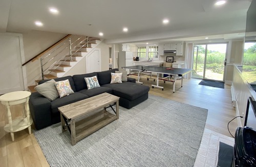Orleans House | Spacious deck with amazing view, neighborhood path to Skaket Beach, game room