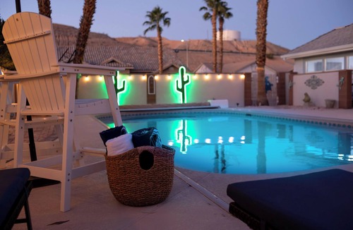 Mesquite House | The Perfect Getaway w/Heated Pool & Casita Bunkhouse & Ultimate Game Room!