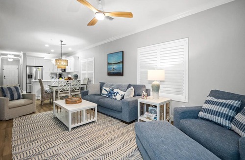 Orange Beach Condo | Waterfront Beautiful 3BR End-Unit in Walker Key— Balcony, Pools, and Boat slip