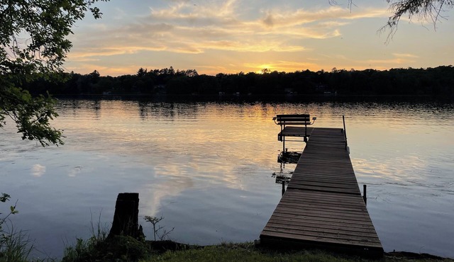 2 bedroom walkout on Rice Lake/Mississippi River with dock for your boat!