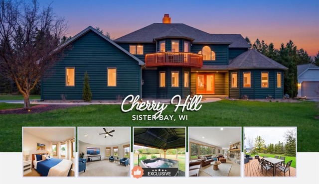 Cherry Hill- Charming Sister Bay Home, Backyard Oasis, HotTub