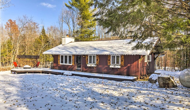 Deck + Fire Pit: Family Cabin in Bessemer