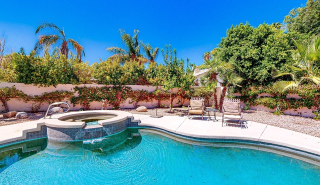 Dog-friendly home with private pool & spa, outdoor kitchen area