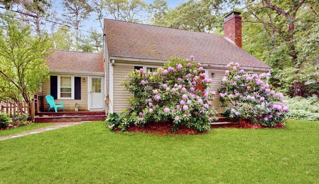 Dog-friendly home with firepit, deck & washer/dryer - walk to Sandy Neck Beach