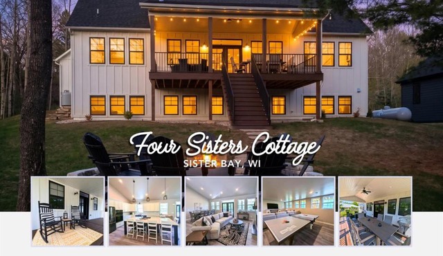 Four Sisters Cottage- Walk to Sister Bay, Fireplace, Ping Pong & More