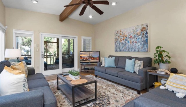 Historic Happy Home Steps from Main Street – Private Yard, Screened-In Porch & Parking