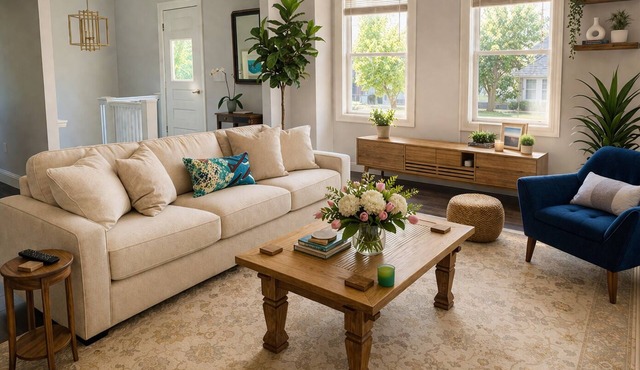 Modern 3BR Apt 1st Fl Parking, WiFi, Laundry, Walk to 30+ Shops & Restaurants