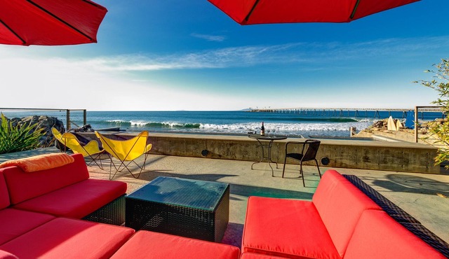 Modern beachfront stunner with amazing view, pool, pool spa, & fireplaces