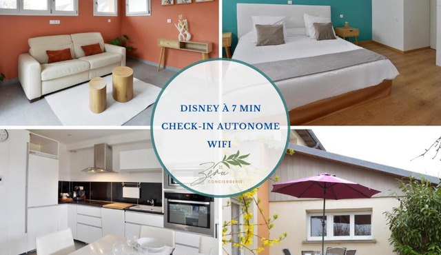 Palme Centre ville Terrasse Disneyland 4 personnes avec 1 bébé