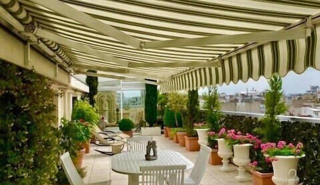 Paris Penthouse: Terraces with Eiffel & Arc Views