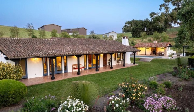 Rolling Ranch: 10-Acre Estate with Pool, Spa, Entertaining Barn & Vineyard Views